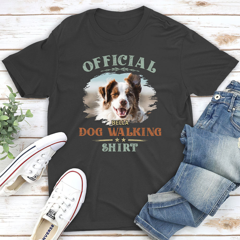 Vintage Personalized Custom Unisex Dog Walking T - Shirt