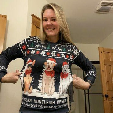 Customizable Winter Dog All-Over Print Sweatshirt - Ideal Gift for Pet Lovers