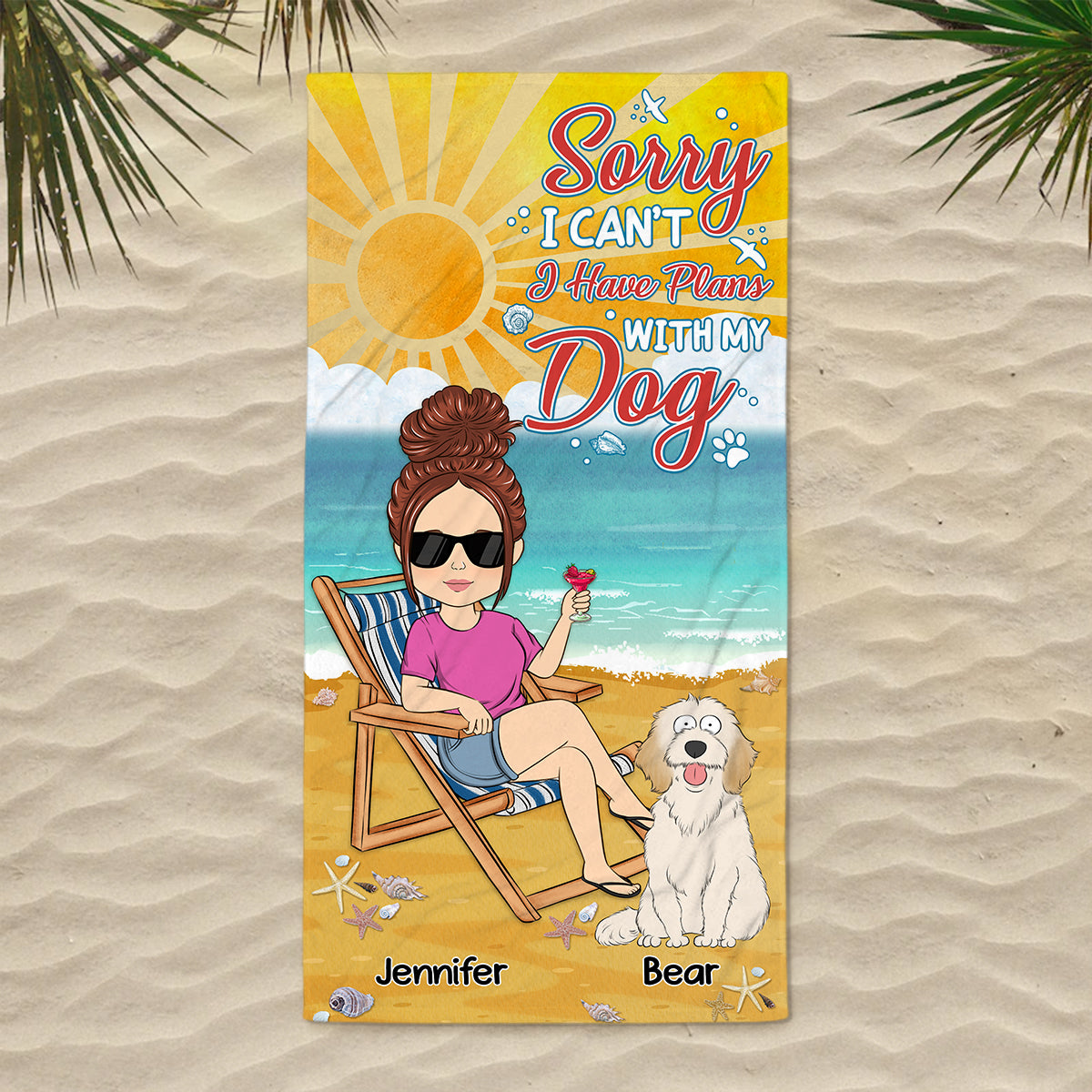 Sorry I Can't - Personalized Luxury Custom Beach Towel for Summer