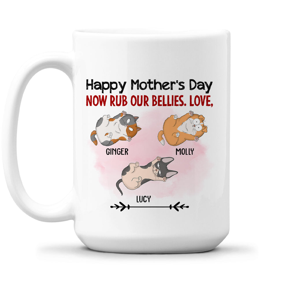 Now Rub My Belly - Customizable Personalized Coffee Mug for Pet Lovers