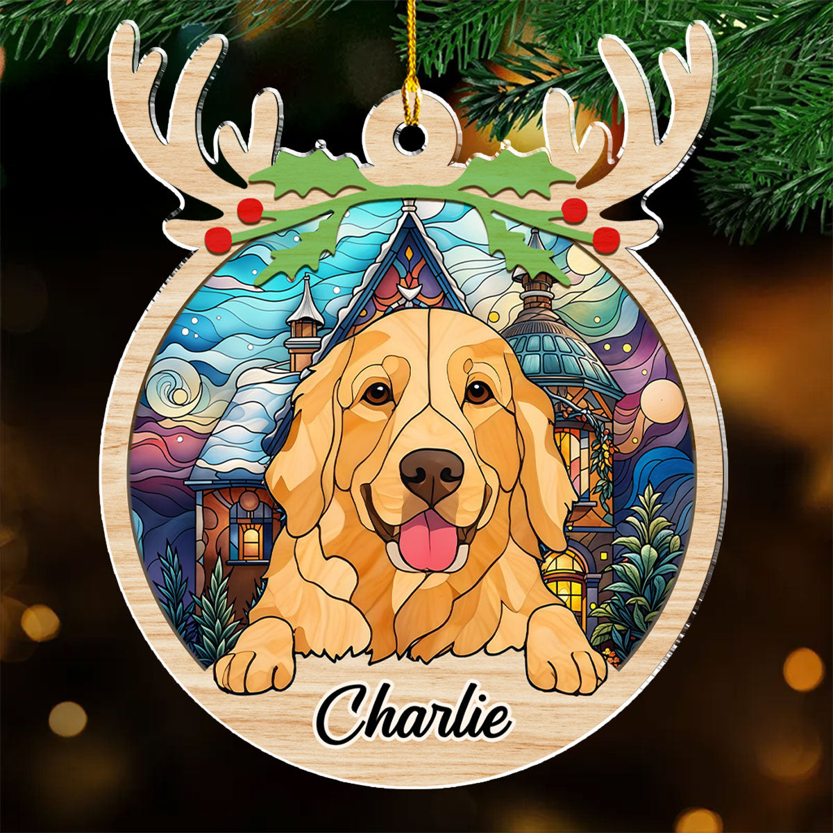 Customizable Warm Christmas Acrylic Ornament for Personalized Memories