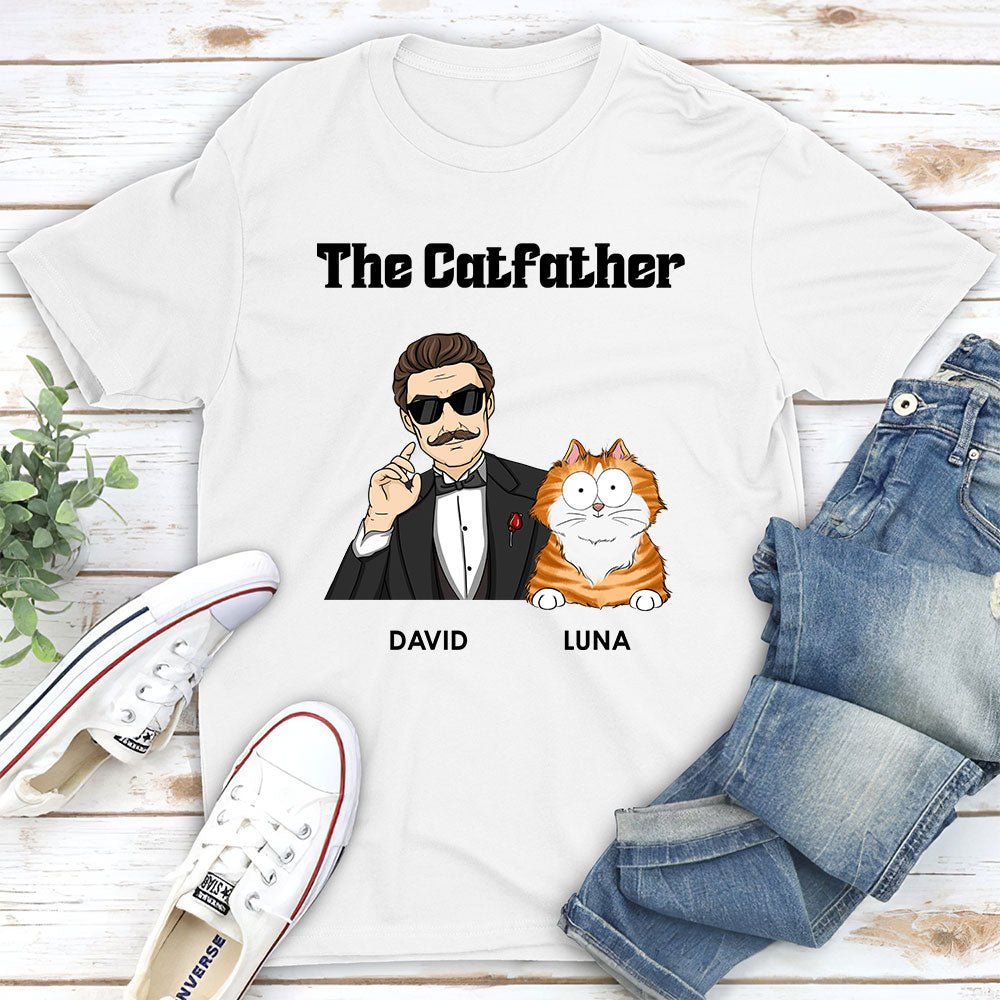The Cool Catfather Personalized Unisex Custom T-shirt - Ideal Gift for Pet Lovers