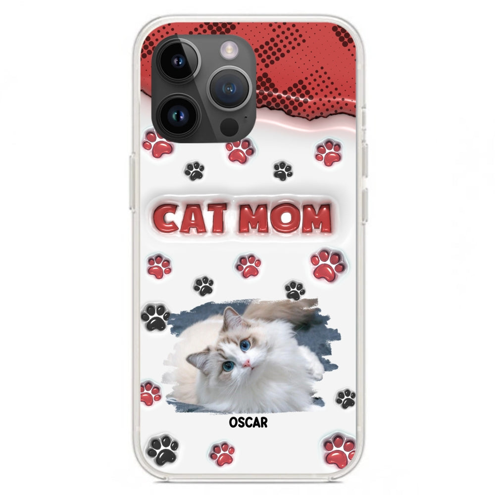 Personalized Cat Mom 3D Inflated Effect Custom Phone Case