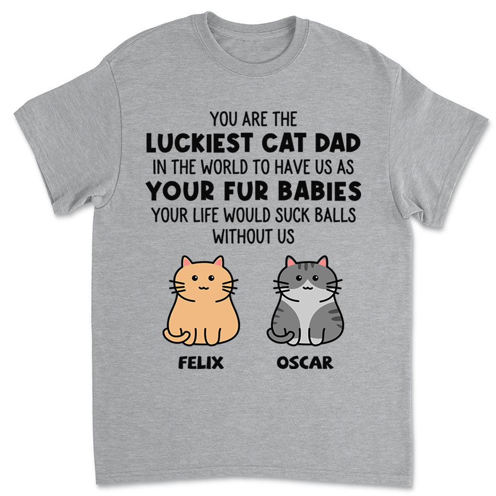 Lucky Cat Dad - Customizable Unisex Personalized T-shirt for Pet Lovers