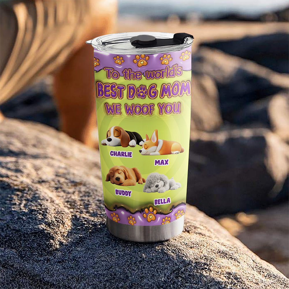 Personalized 3D Inflated Effect Tumbler - The Perfect Gift for the World's Best Dog Moms