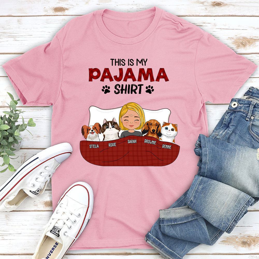 Personalized Unisex Pajama T-Shirt - Ideal Gift for Pet Lovers