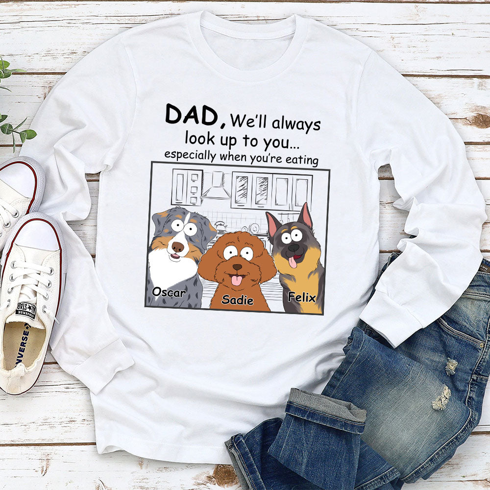 Always Look Up - Customizable Personalized Long Sleeve T - shirt for Pet Lovers