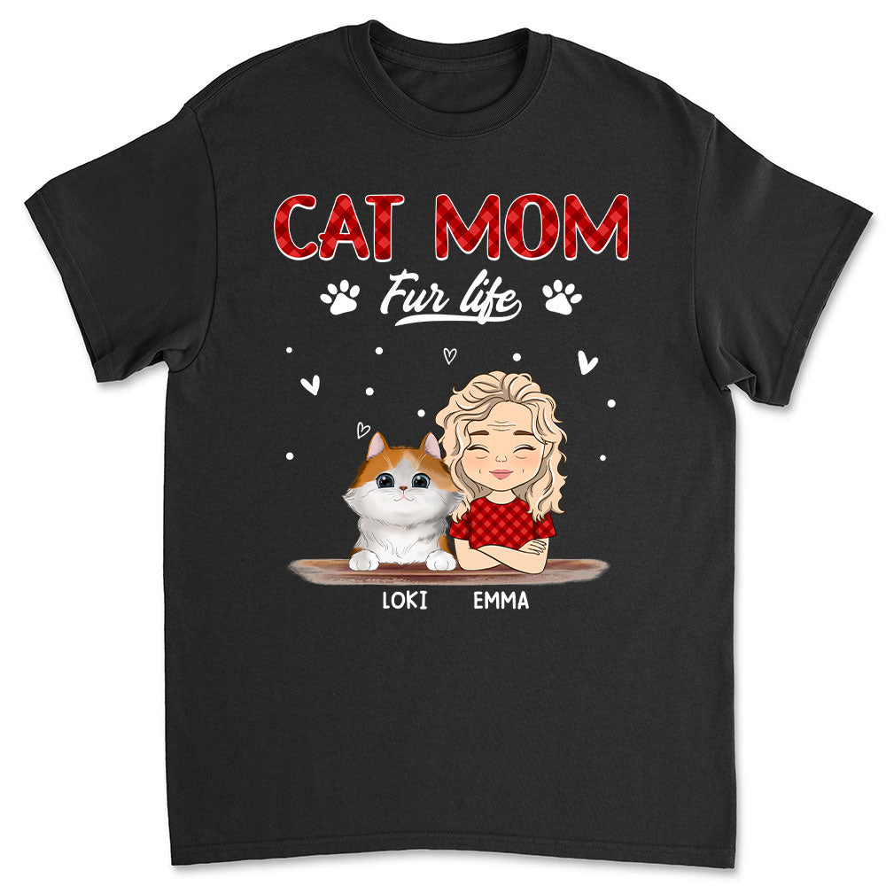 Customizable Cat Mom Fur Life Unisex T - shirt: Ideal Gift for Pet Lovers