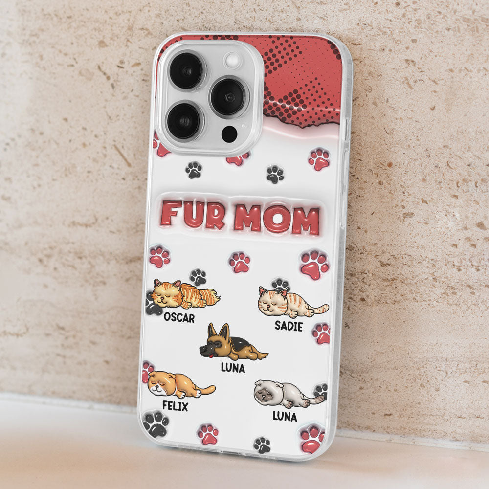 Personalized 3D Inflated Effect Fur Mom Custom Phone Case