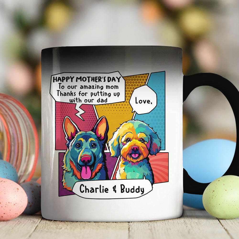 Personalized Pop Art Amazing Dad Color - Changing Coffee Mug