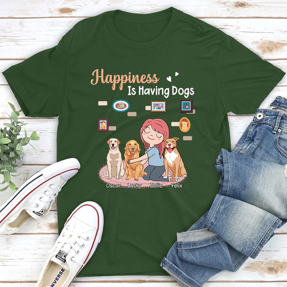 Personalized Unisex 'Happiness Is Having A Dog' T-shirt - Ideal Gift for Pet Lovers
