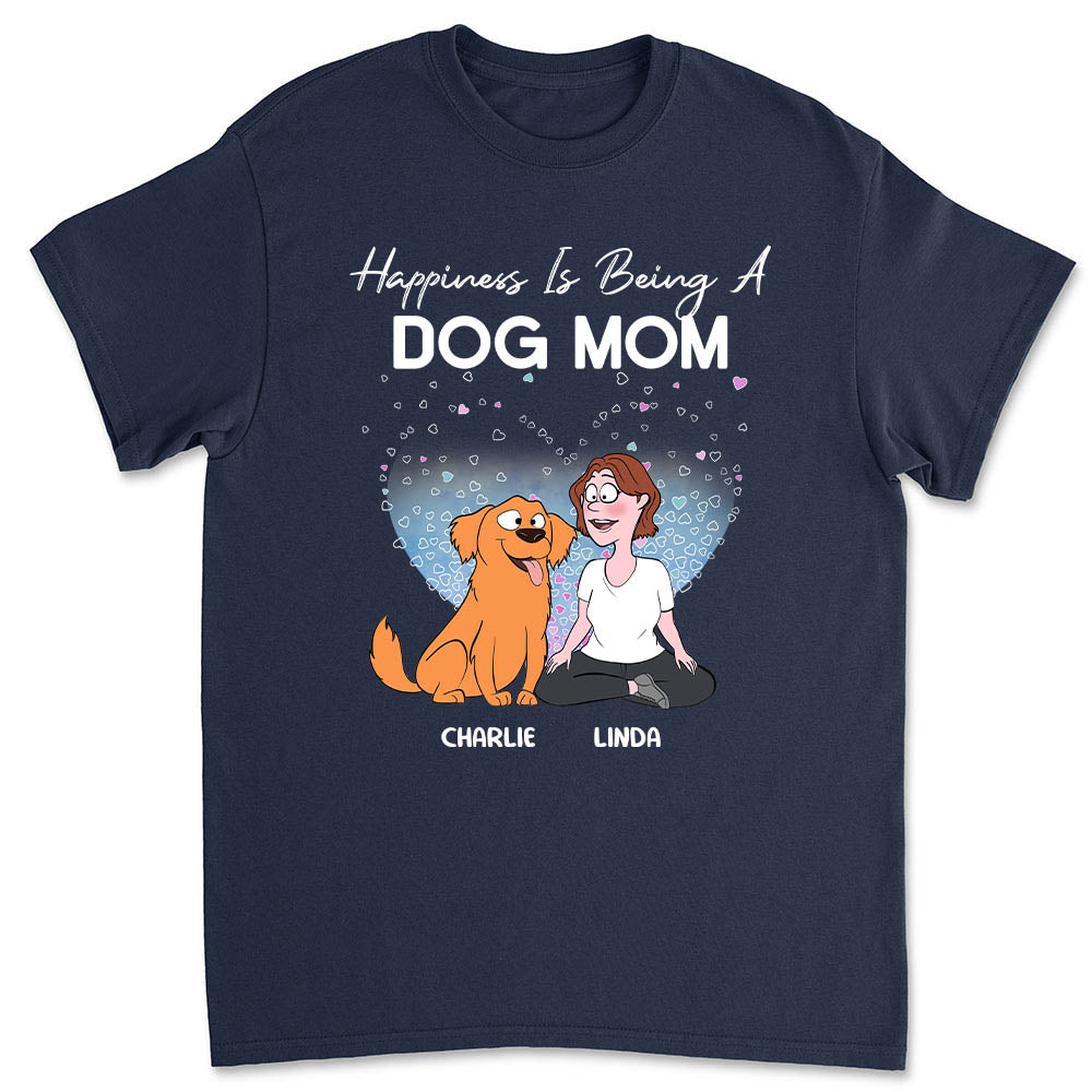 Personalized Unisex Dog Mom Happiness Heart T-shirt - Ideal Gift for Pet Lovers