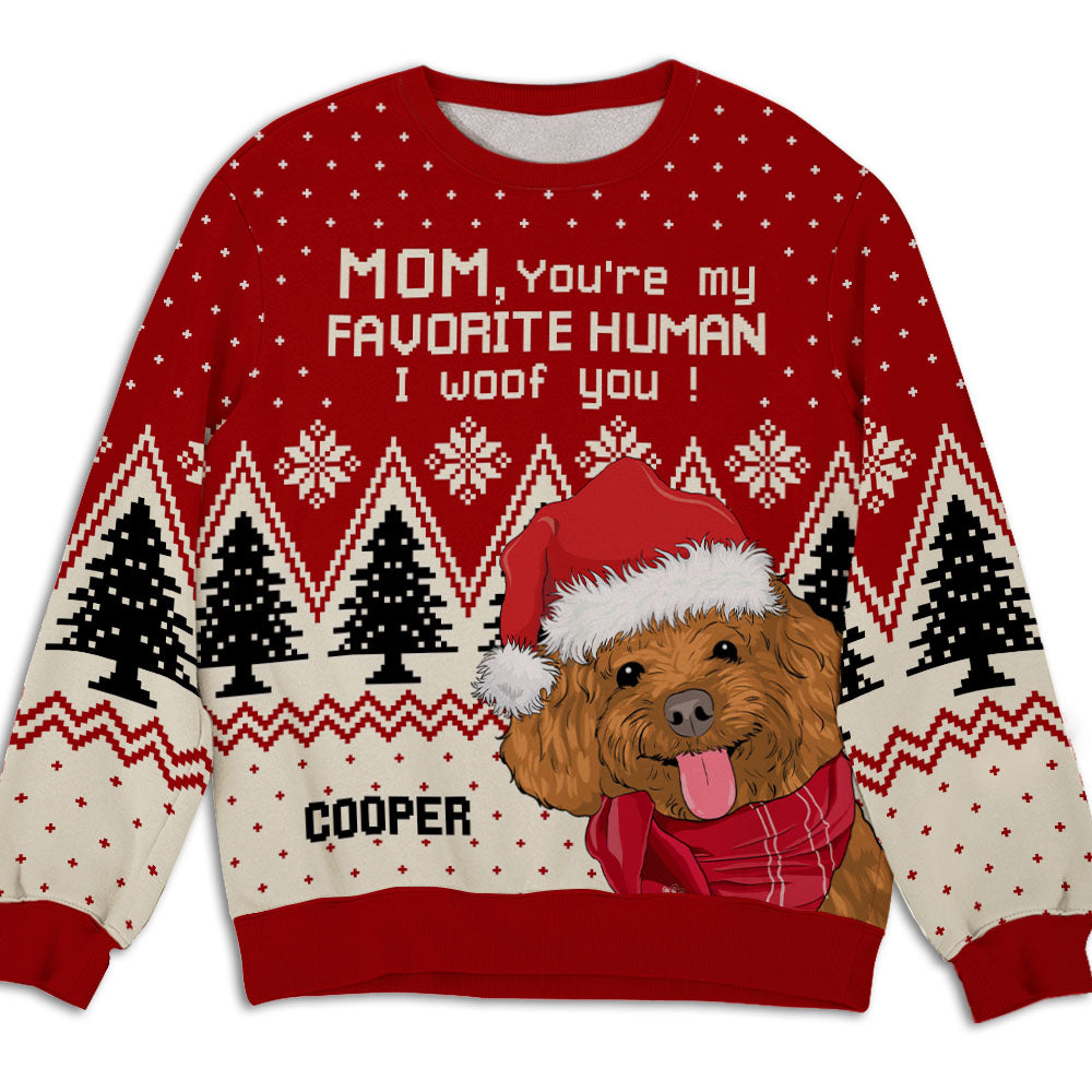 Personalized Custom All-Over-Print Favorite Human Sweatshirt - Ideal Gift for Pet Lovers