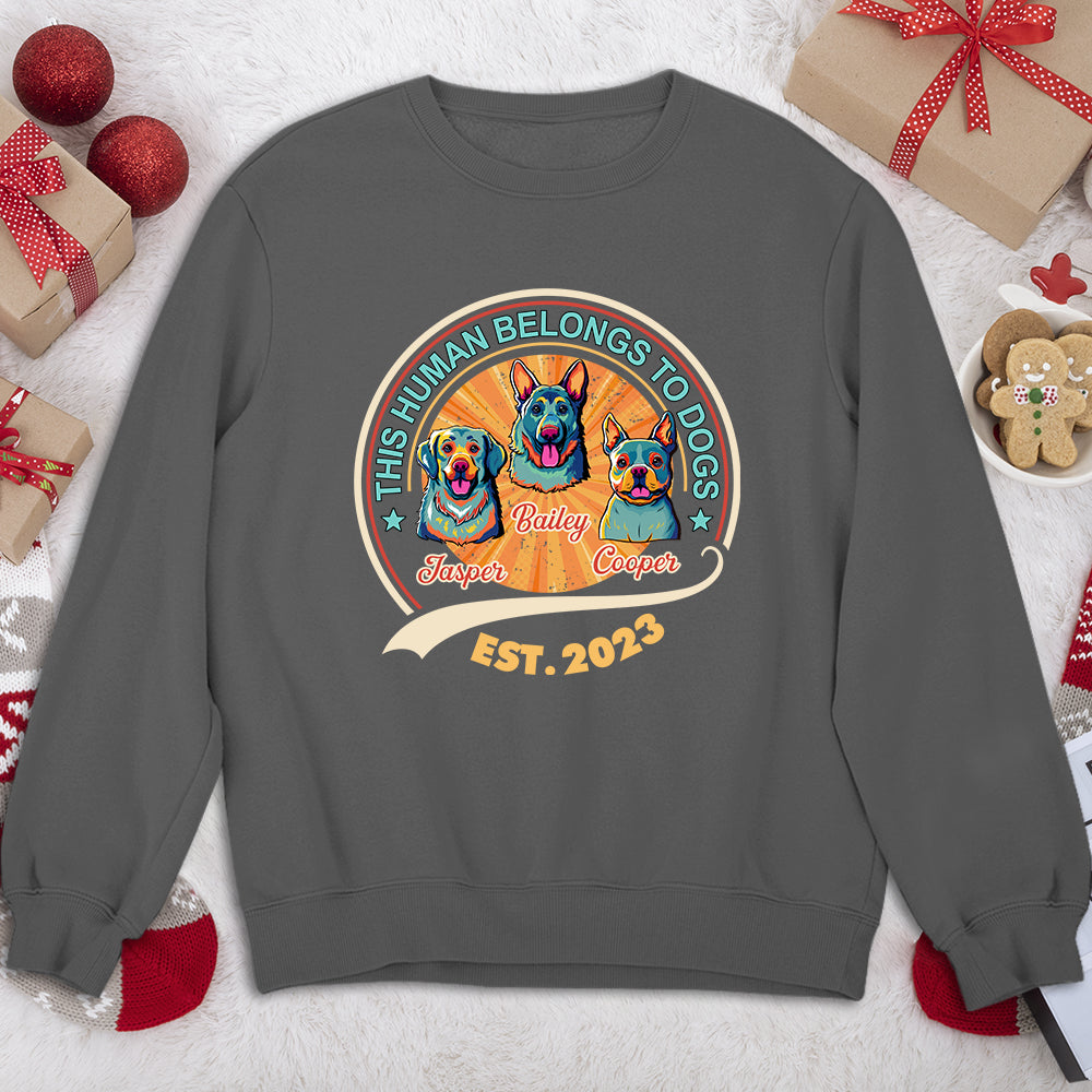 Personalized Human Belongs Popart Custom Sweatshirt - Ideal Gift for Pet Lovers