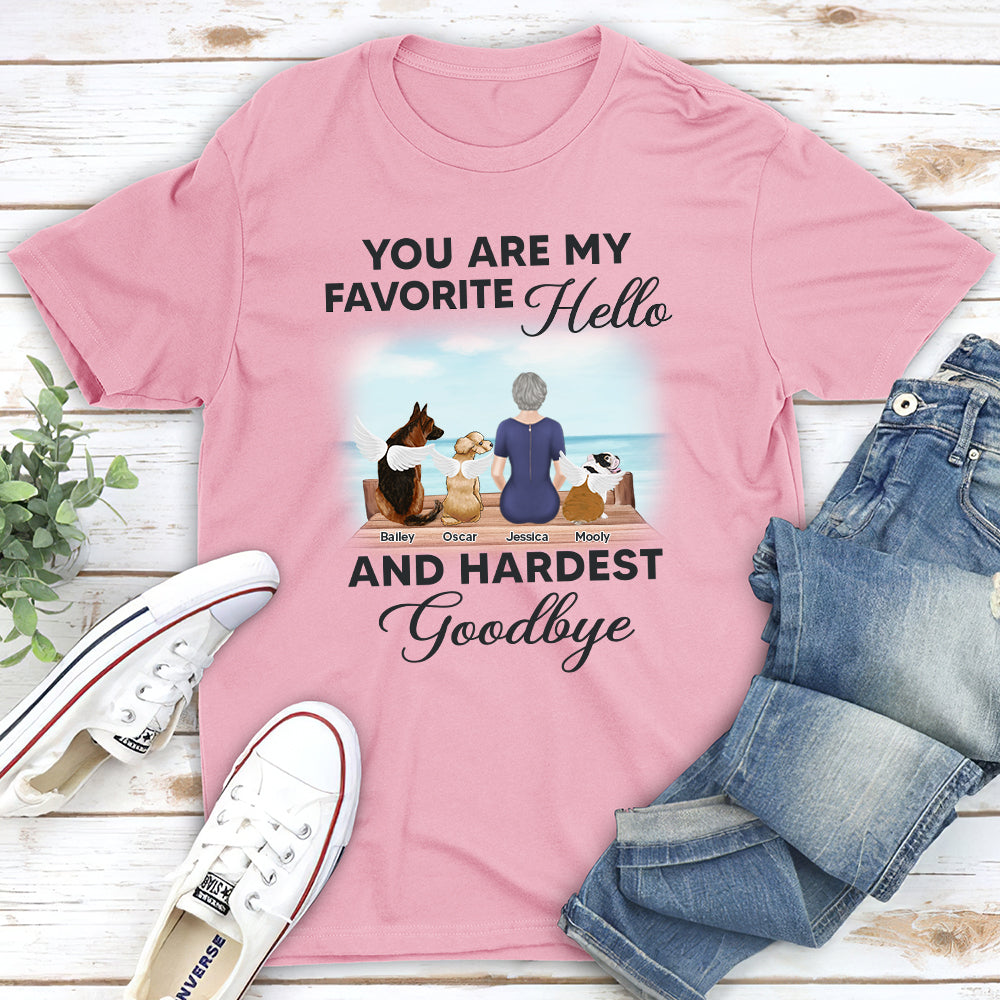 Personalized Custom Unisex Memorial T-shirt: My Favorite Hello at the Beach