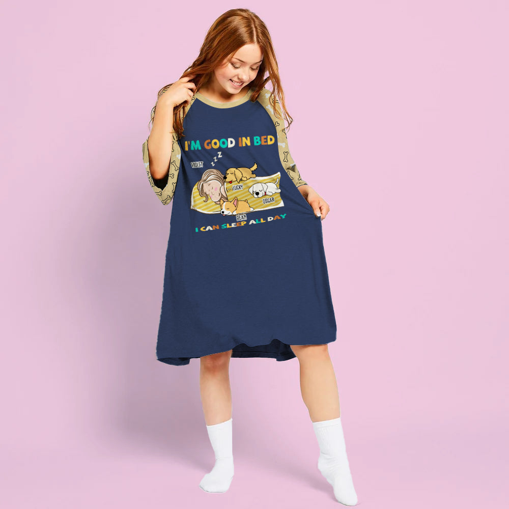 All - Day Comfort: Personalized 3/4 Sleeve Custom Dress for Dog Moms