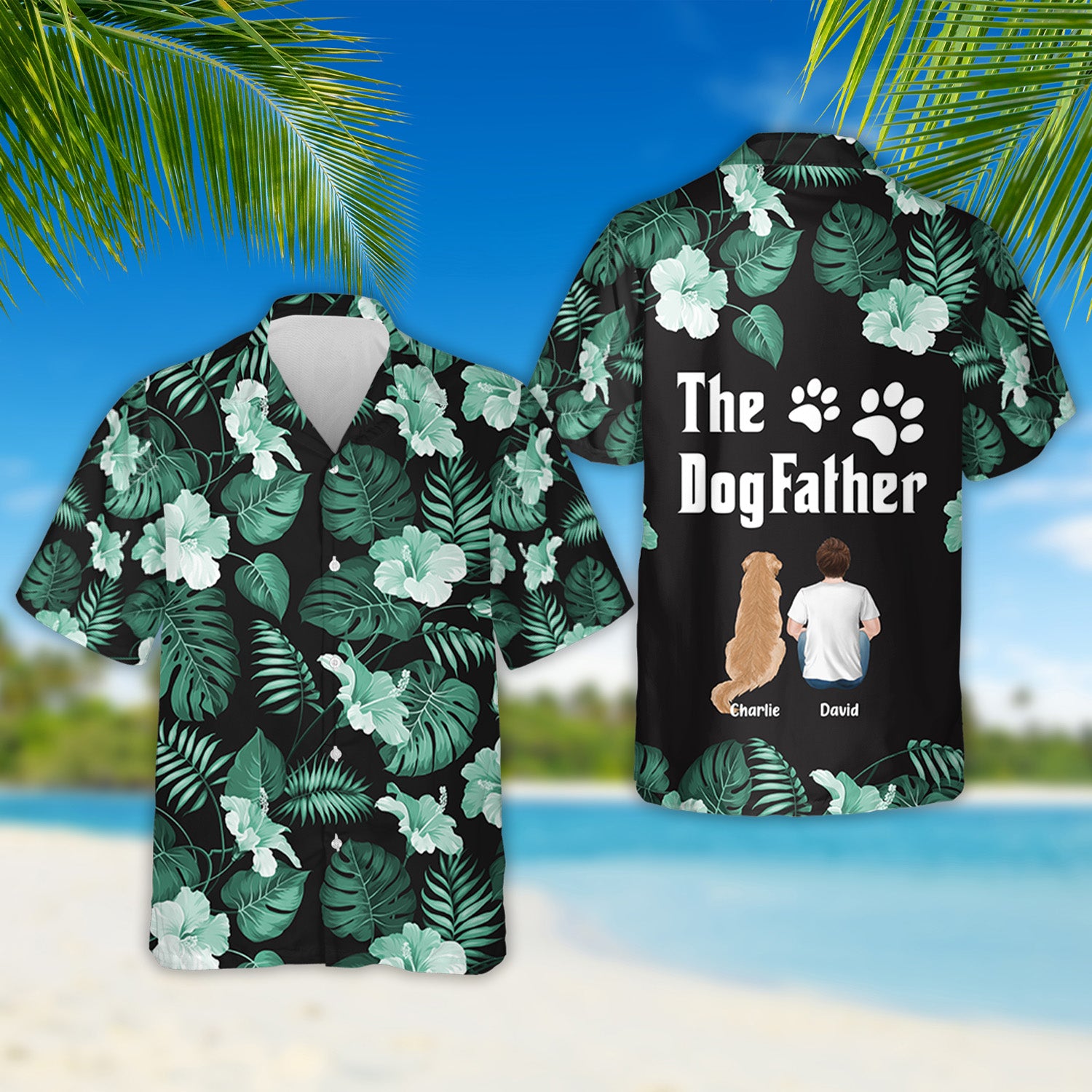Dog Father Personalized Hawaiian Shirt - Ideal Gift for Pet Lovers