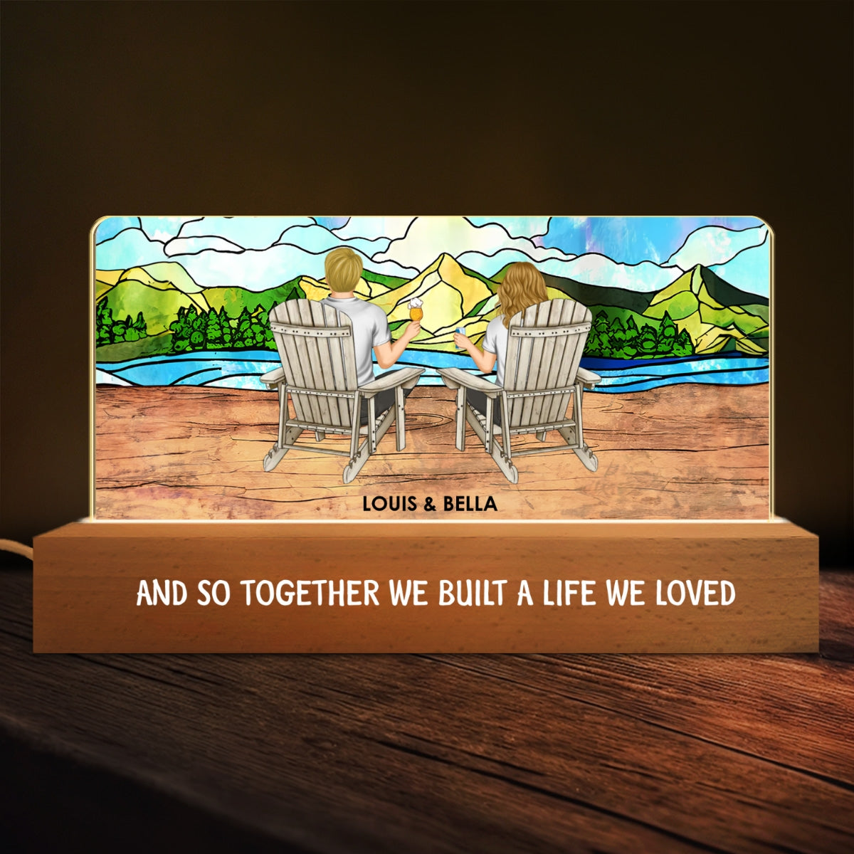 Romantic Personalized Custom 3D LED Acrylic Night Light - You And Me We Got This