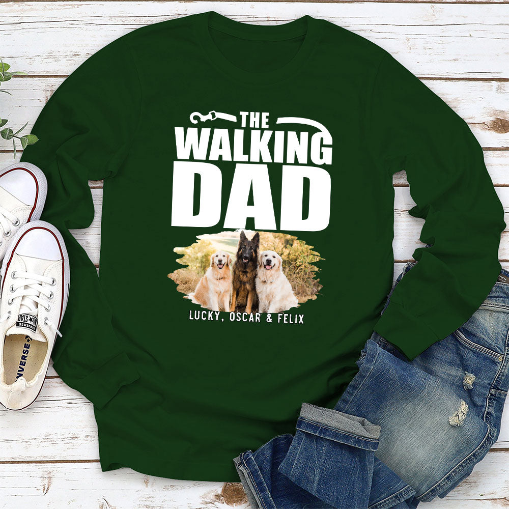 Personalized Custom Long Sleeve T-shirt for Walking Dads and Moms - Ideal Gift for Pet Lovers