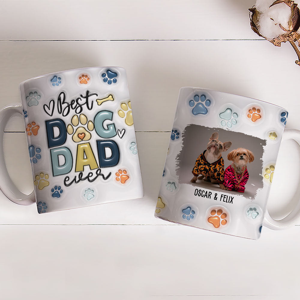 Personalized 3D Inflated Effect Ceramic Mug for Dog Dads