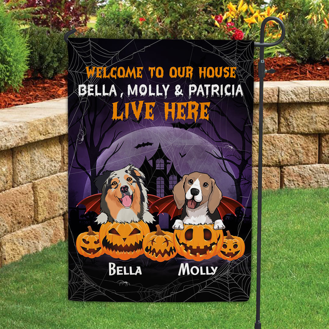 Customizable Pumpkin Dog Personalized Garden Flag