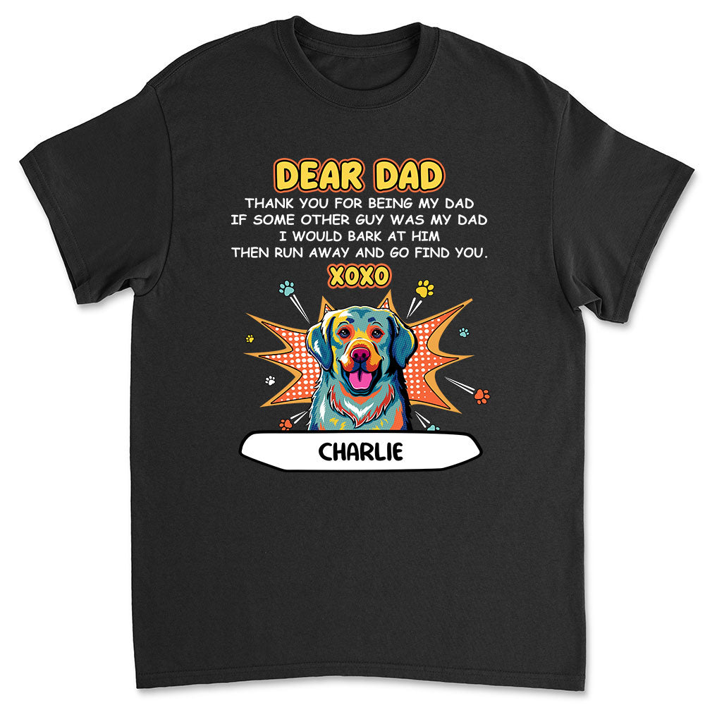 Personalized Pop Art 'Dear Dad XOXO' Unisex T-shirt - Ideal Gift for Pet Lovers