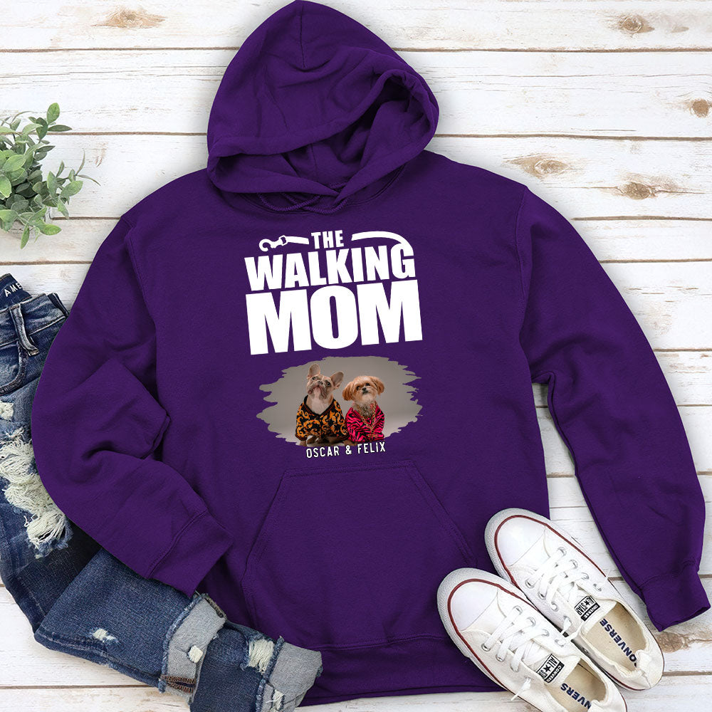Personalized Walking Dad/Mom Photo Custom Hoodie - Ideal Gift for Pet Lovers
