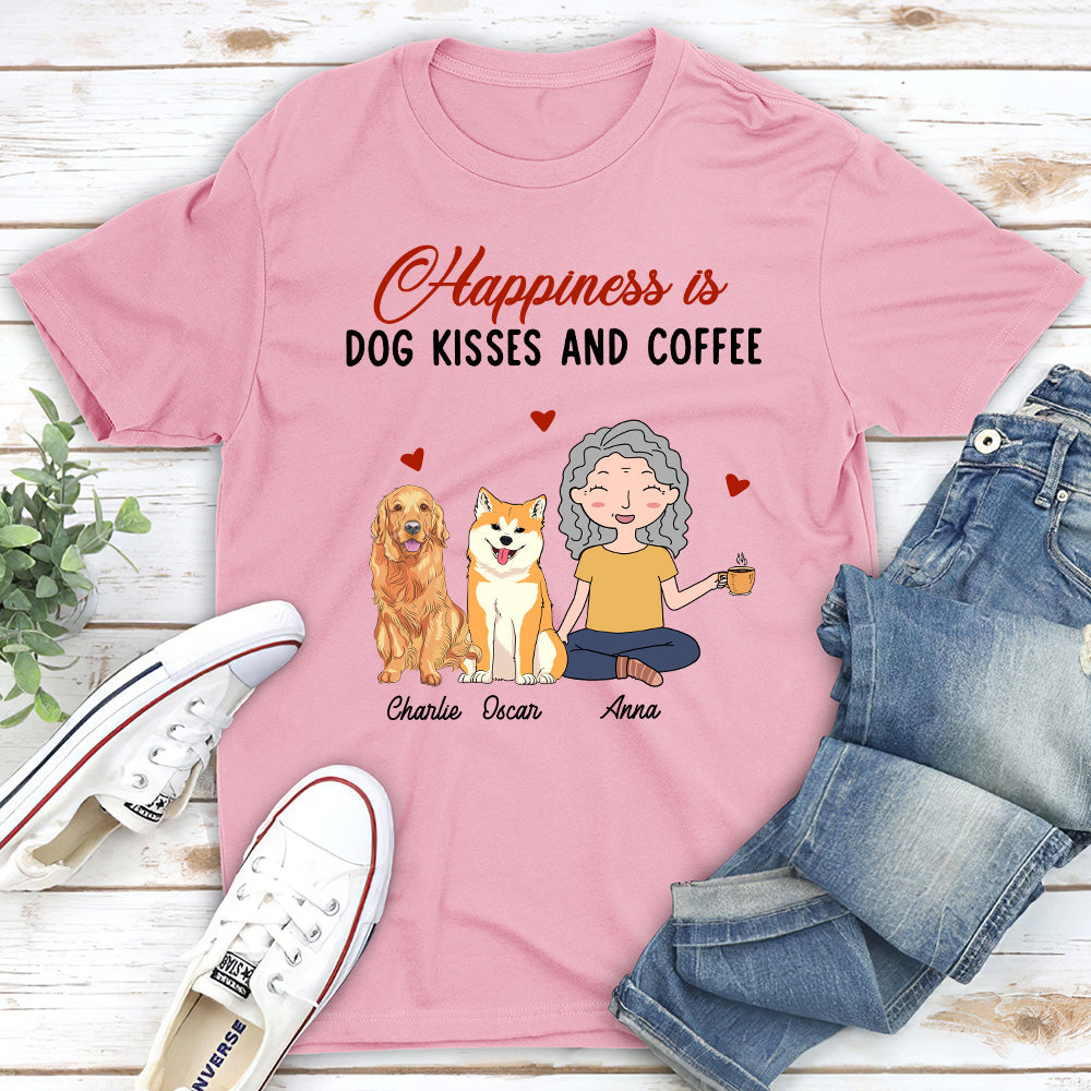 Personalized 'Dog Kisses And Coffee' Unisex T-shirt - Ideal Gift for Pet Lovers