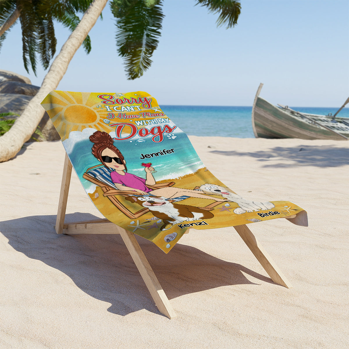 Sorry I Can't - Personalized Luxury Custom Beach Towel for Summer