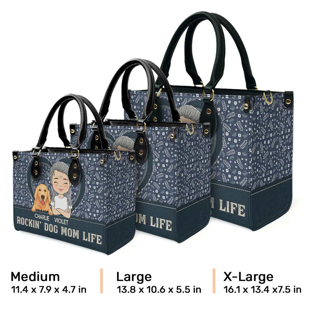 Rockin' Mom Life - Customizable Personalized Leather Handbag for Baby Lovers