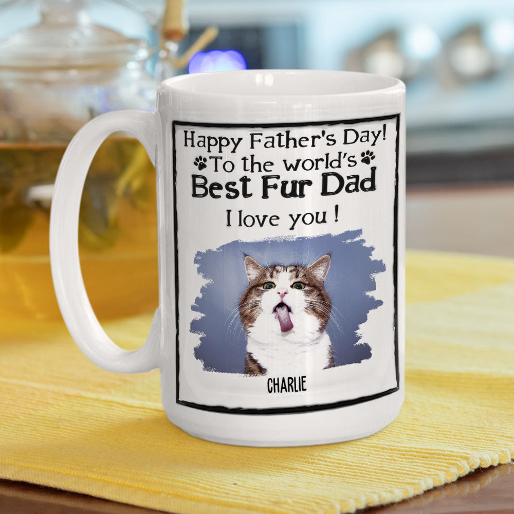 Personalized 3D Inflated Effect Ceramic Mug for Loving Pet Dads