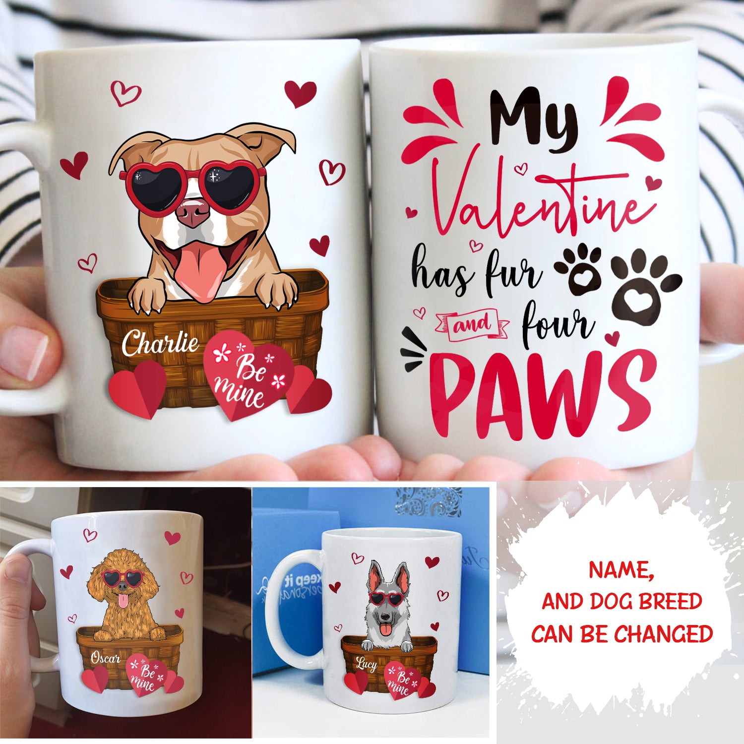 Personalized 'My Valentine Has Fur' Custom Coffee Mug - Ideal Gift for Pet Lovers