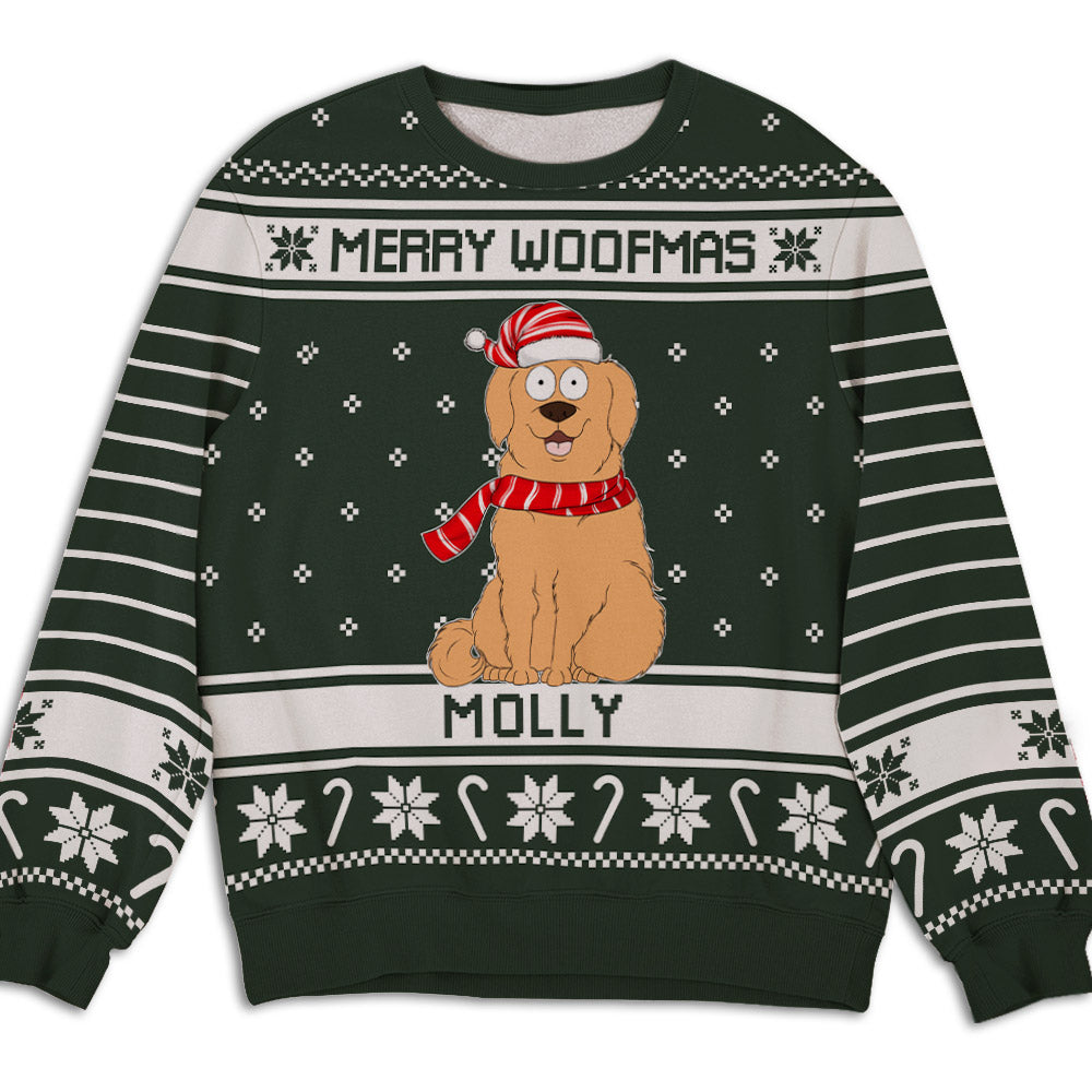 Personalized Merry Christmas Fur Mom All-Over-Print Sweatshirt - Ideal Gift for Pet Lovers