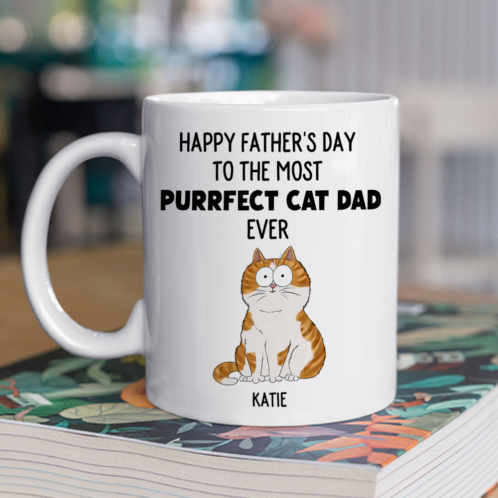 Purrfectly Personalized Custom Coffee Mug for Cat Dads