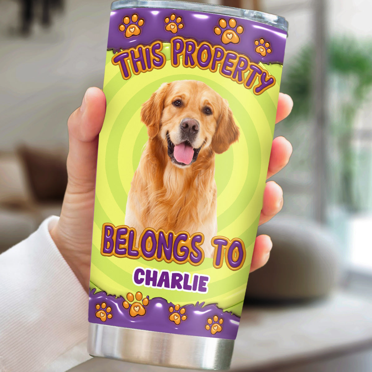 Personalized 3D Inflated Effect Tumbler with Dog Cartoon Photo - Ideal for All Occasions