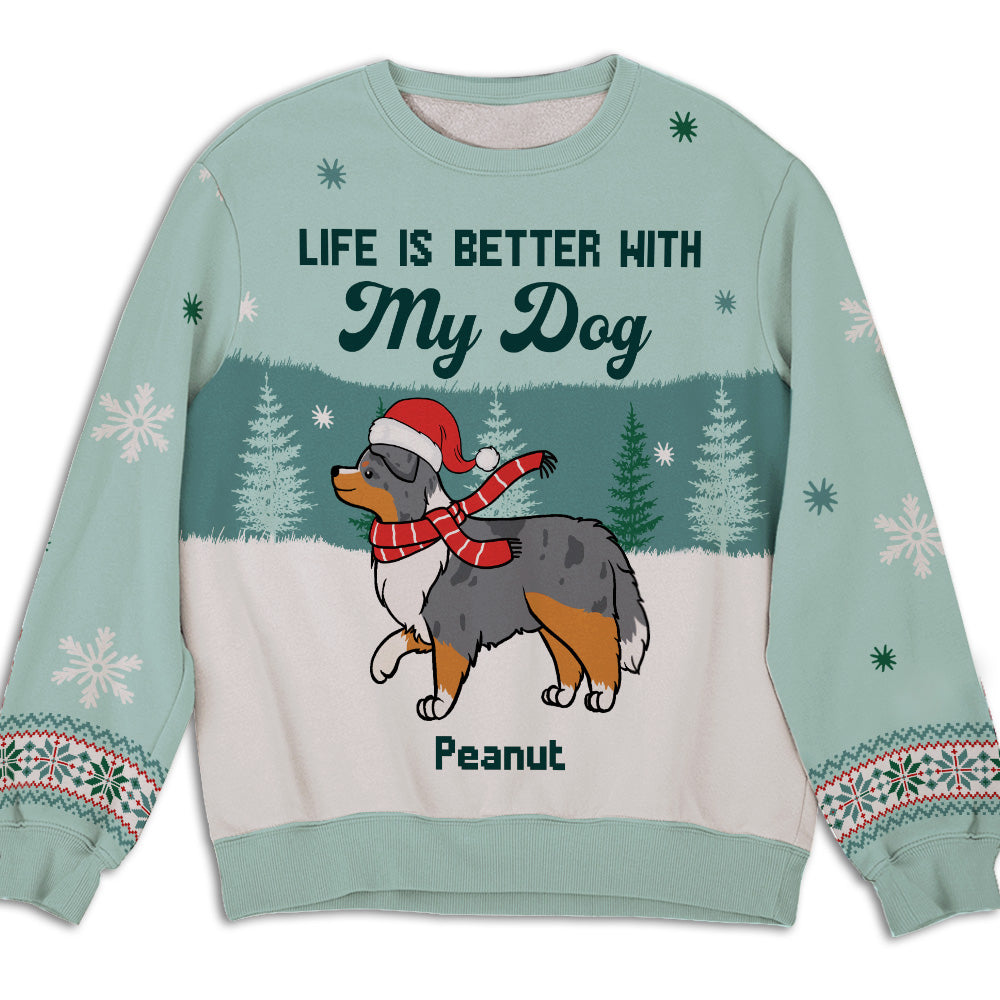 Customizable All-Over Printed Dog Parents Mint Sweatshirt - Ideal Gift for Dog Lovers