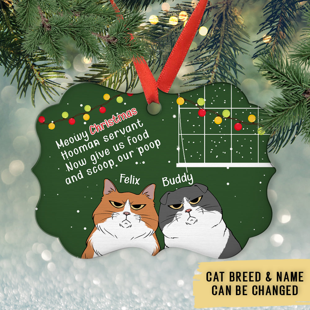 Personalized Custom Aluminum 'Give Me Food' Ornament for Pet Lovers