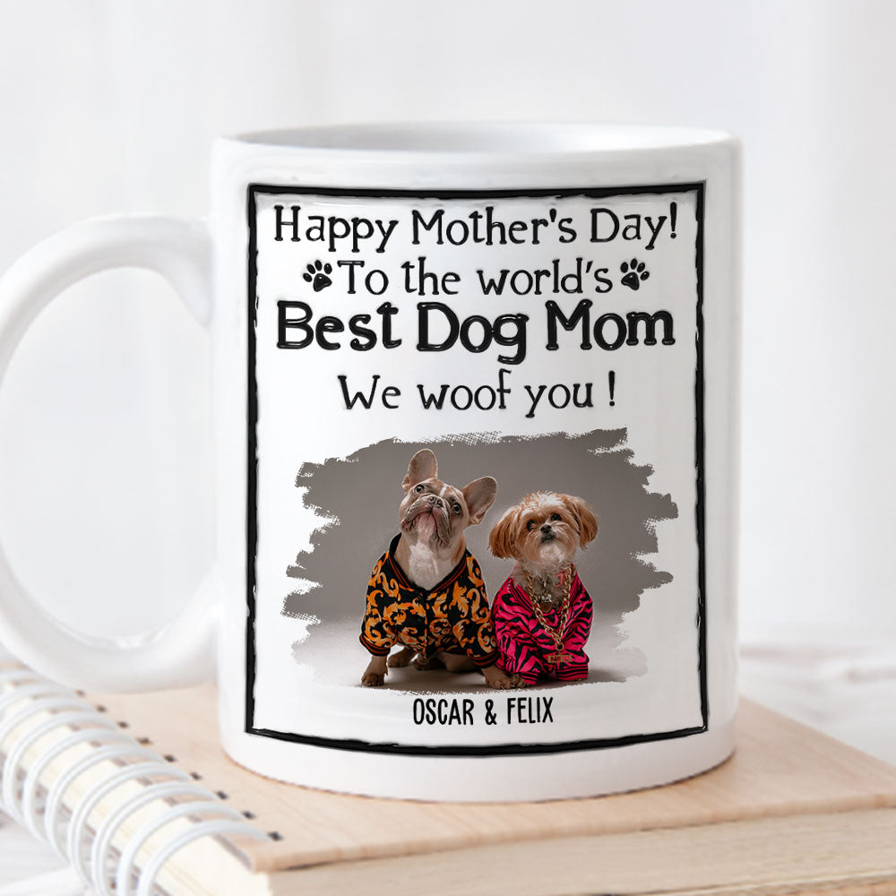 Best Dog Dad Gift - Personalized 3D Inflated Effect Custom Ceramic Mug