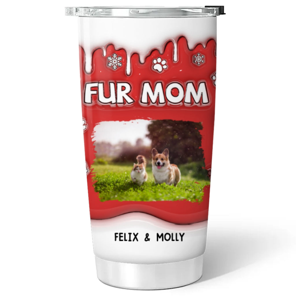 Personalized 3D Inflated Effect Christmas Tumbler for Pet Moms