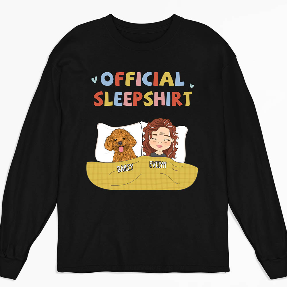 Customizable Happy Sleepshirt - Personalized Long Sleeve T - shirt for Pet Lovers