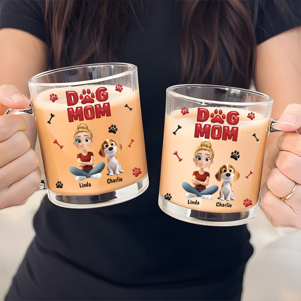 Customizable 3D Inflated Effect Personalized Glass Mug for Dog Lovers