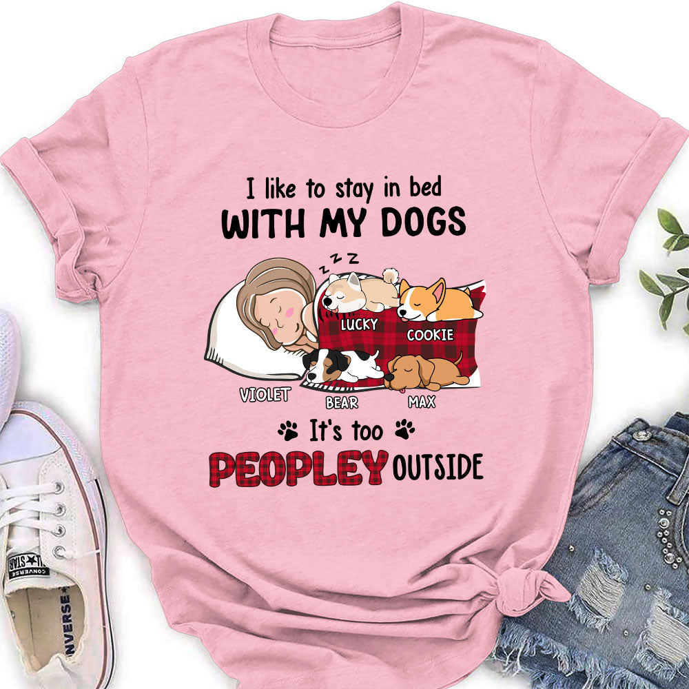 Personalized Custom Women's T-shirt - Ideal for Pet Lovers Who Love Staying in Bed