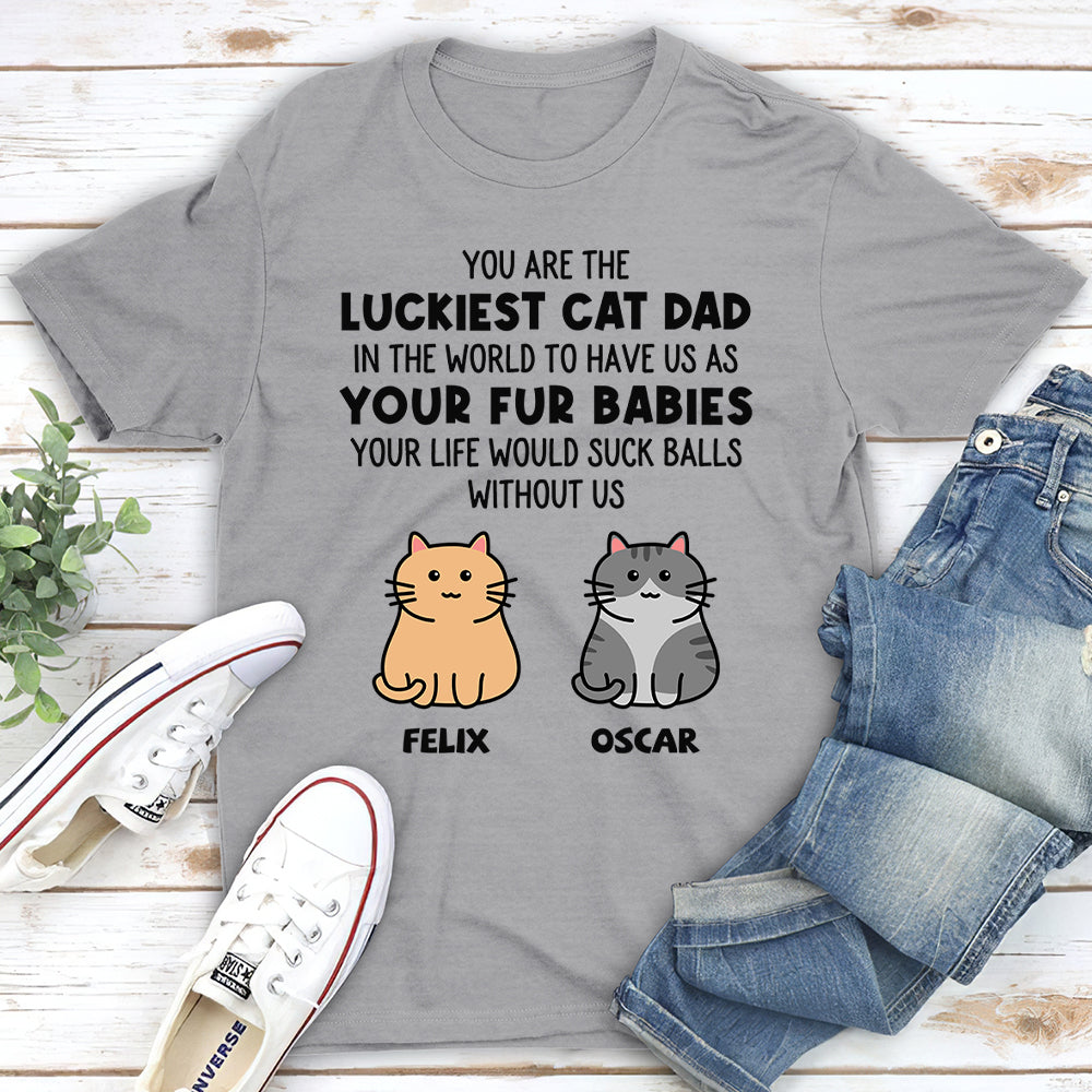Lucky Cat Dad - Customizable Unisex Personalized T-shirt for Pet Lovers