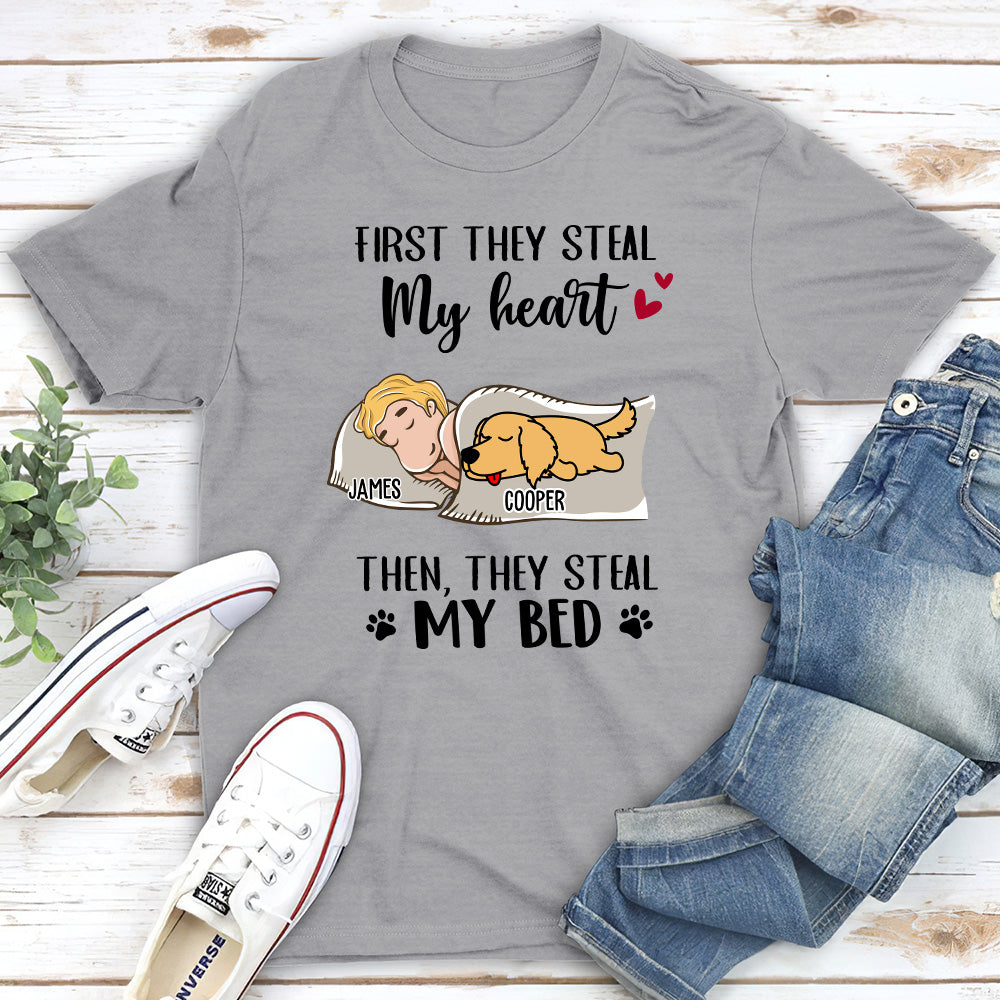 Personalized Unisex 'My Heart My Bed' Pet Lover T-shirt - Ideal Gift