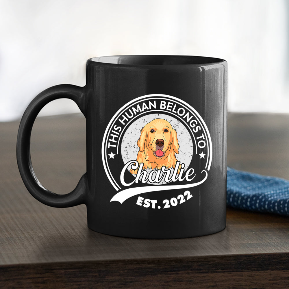 Human Belongs To Dog 2 - Customizable Personalized Coffee Mug for Pet Lovers