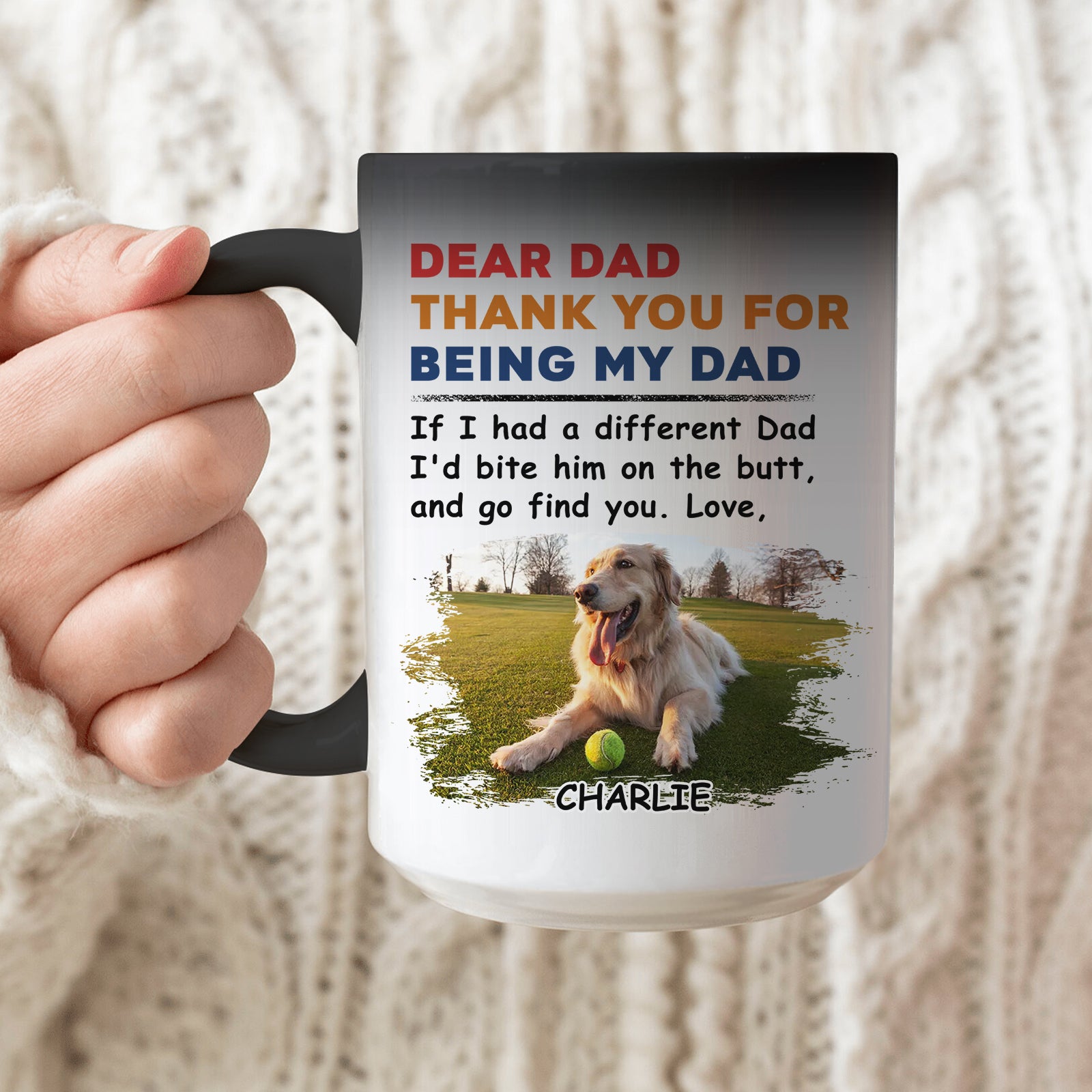 Personalized Color - Changing Pet - Lover's Mug: Bite The Butt Design