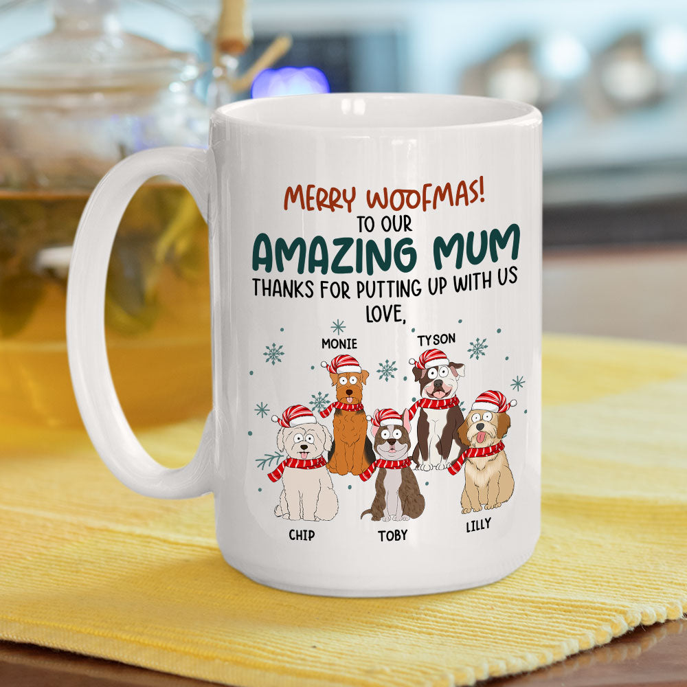 Funny Woofmas - Customizable Personalized Coffee Mug for Pet Lovers