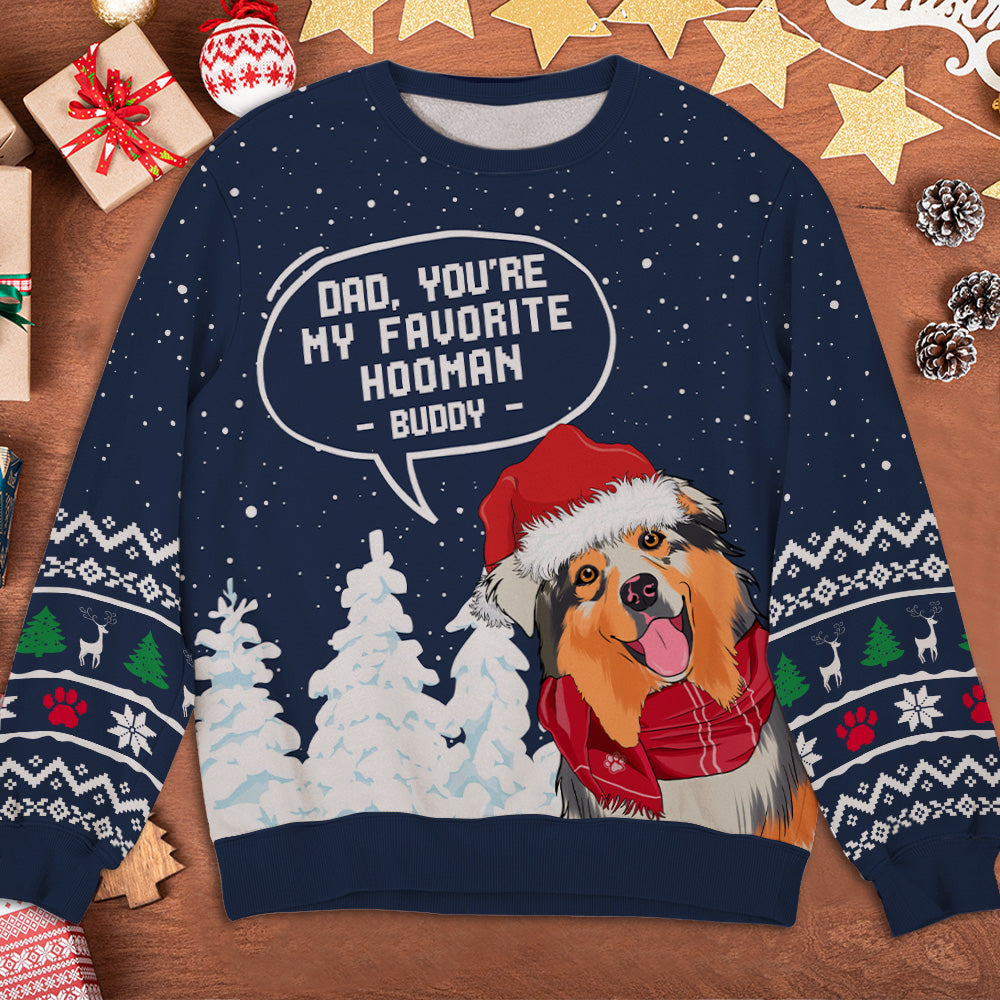 Favorite Hooman - Customizable All-Over Print Personalized Sweatshirt for Pet Lovers