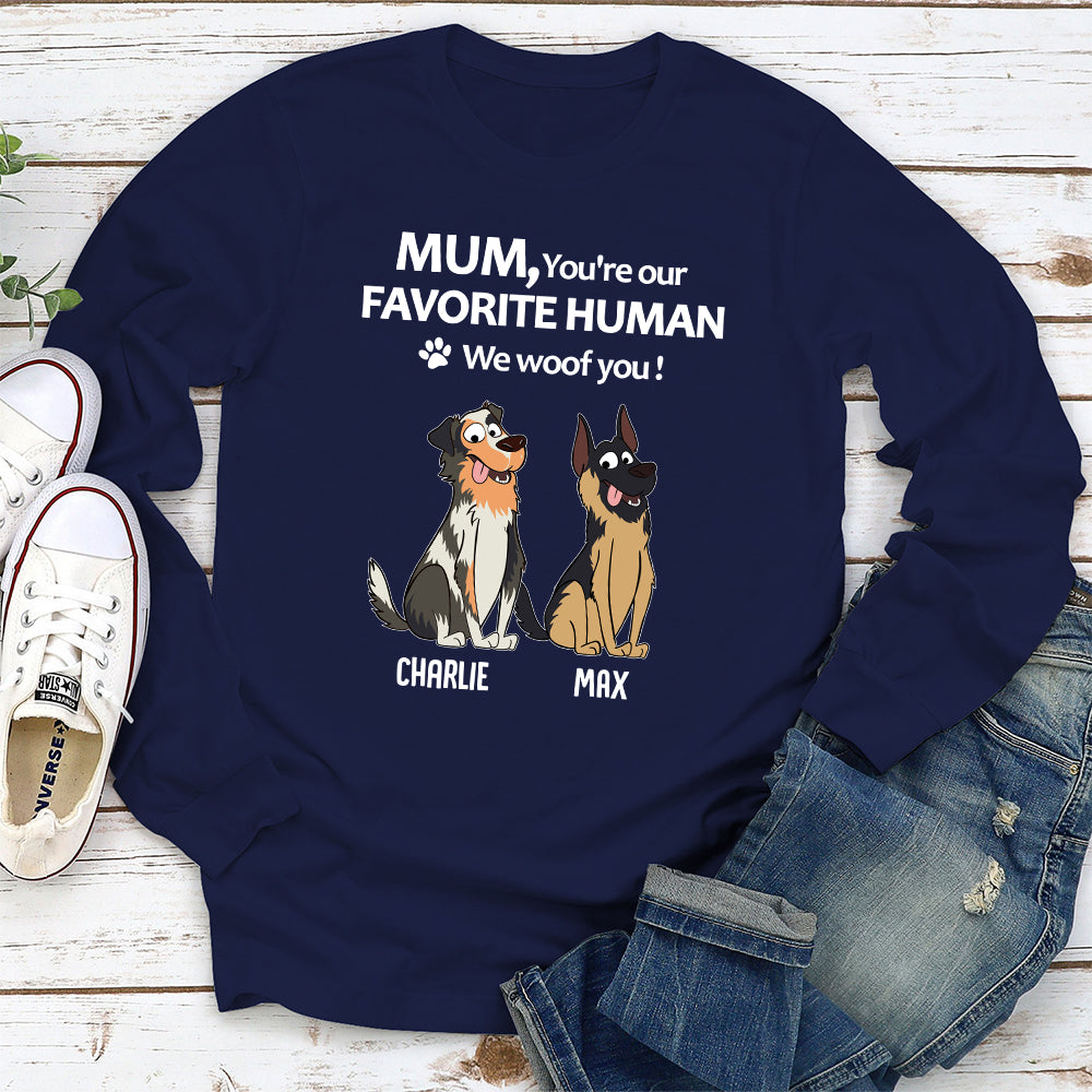 To My Favorite Human 2 - Customizable Personalized Long Sleeve T - shirt for Pet Lovers