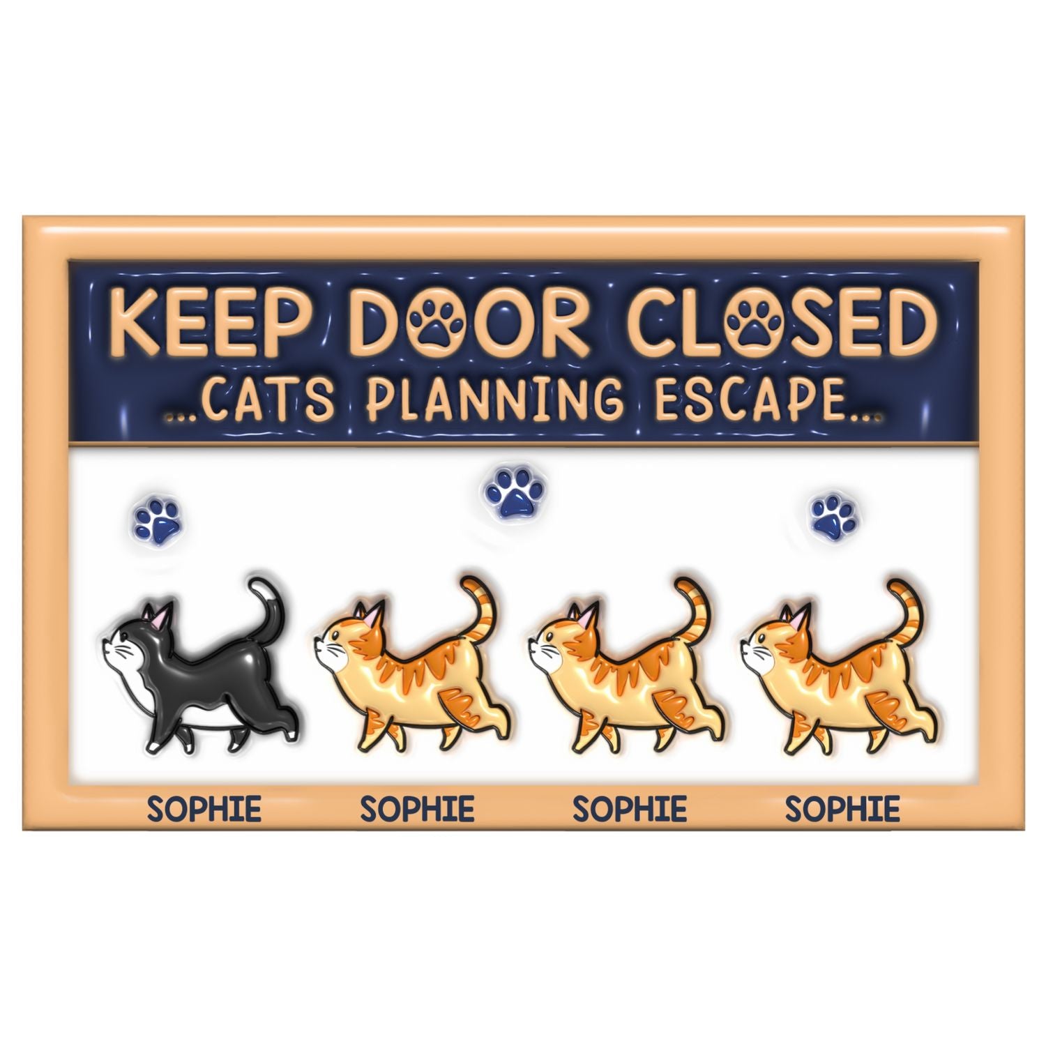 Personalized 3D Inflated Effect Doormat - Keep Your Door Closed and Welcome Pet Lovers